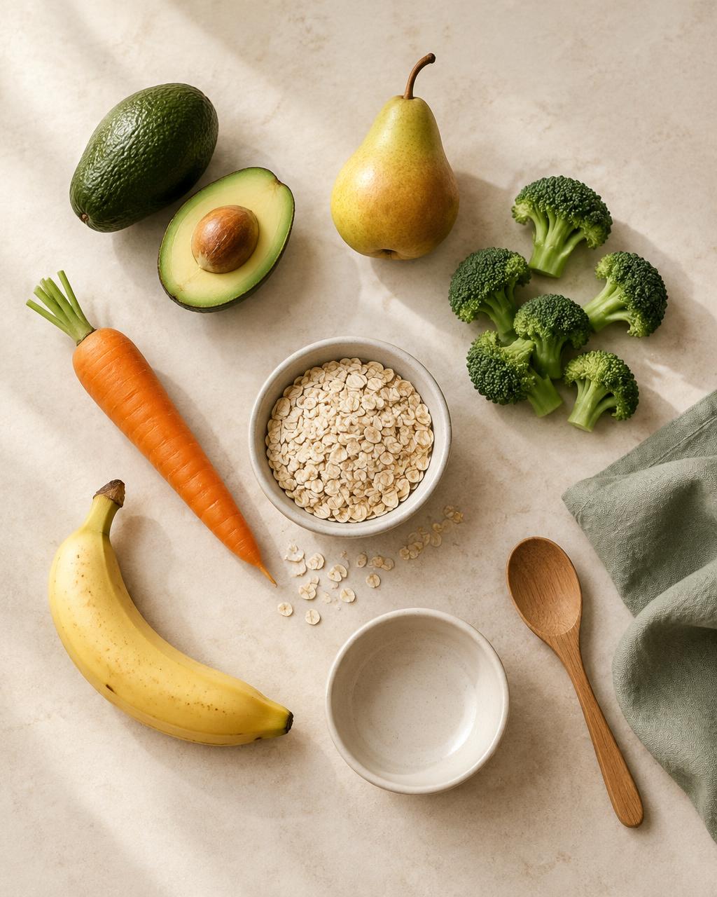 Eenvoudige ingrediënten voor babyhapjes